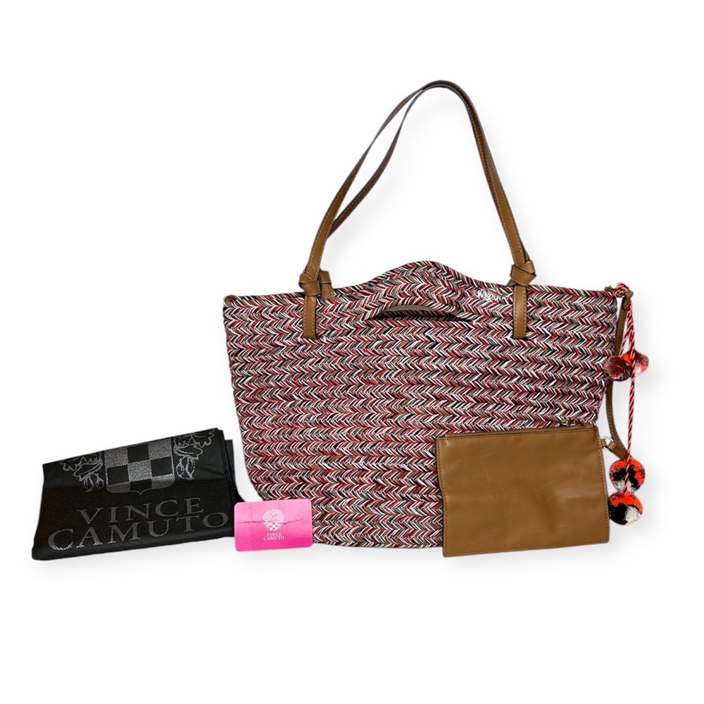 Vince Camuto Braided Rope Tote - Zane (Red Multi)